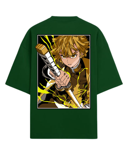 Zenitsu Agatsuma Thunder Breathing Oversized T-Shirt | Demon Slayer Anime Tee | Premium 260 GSM Cotton