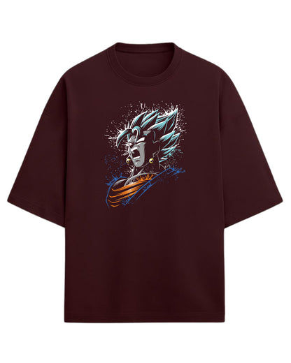 Vegito Oversized T-Shirt | Dragon Ball Z Fusion Anime Graphic Tee | Premium 260 GSM Cotton Blend