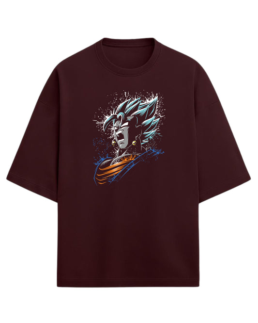 Vegito Oversized T-Shirt | Dragon Ball Z Fusion Anime Graphic Tee | Premium 260 GSM Cotton Blend