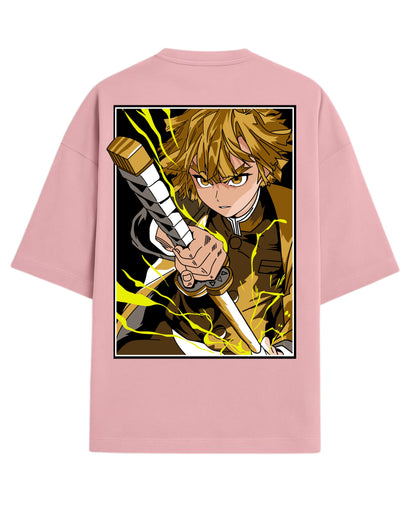 Zenitsu Agatsuma Thunder Breathing Oversized T-Shirt | Demon Slayer Anime Tee | Premium 260 GSM Cotton
