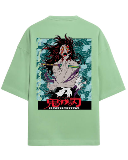 Kokushibo Six-Eyed Demon Oversized T-Shirt | Upper Moon One Demon Slayer Graphic Tee | Premium 260 GSM Cotton