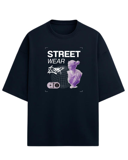 Street-Wear Oversized T-Shirt | Abstract Statue Graphic Tee | Premium 260 GSM Cotton