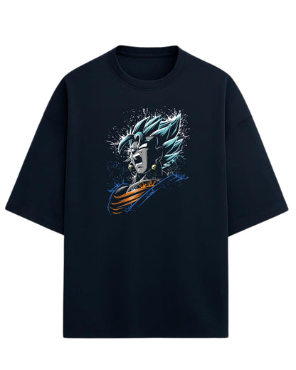 Vegito Oversized T-Shirt | Dragon Ball Z Fusion Anime Graphic Tee | Premium 260 GSM Cotton Blend