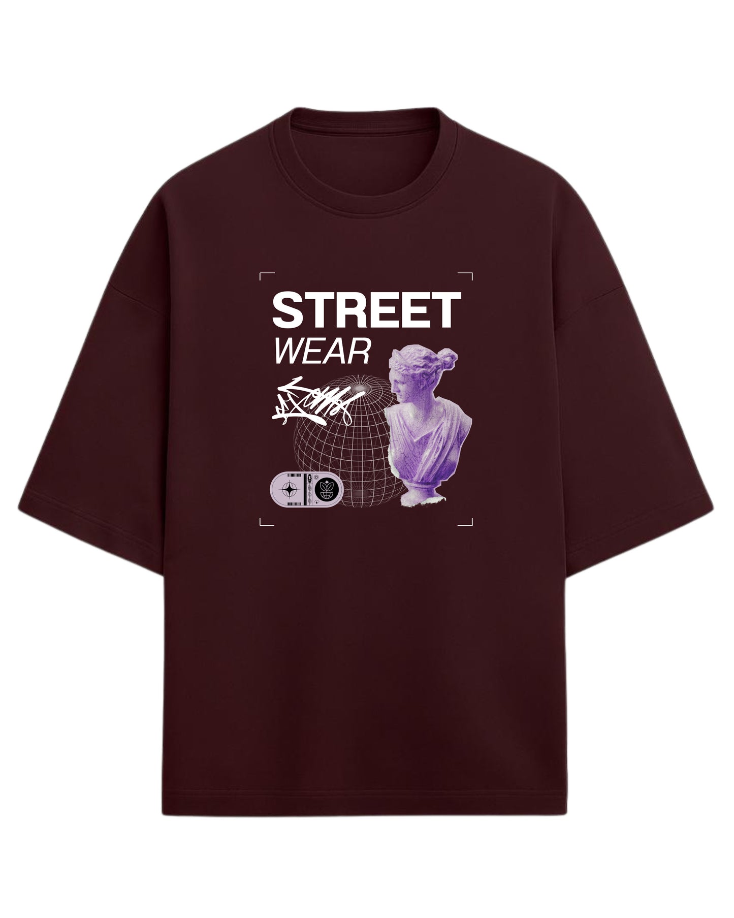 Street-Wear Oversized T-Shirt | Abstract Statue Graphic Tee | Premium 260 GSM Cotton
