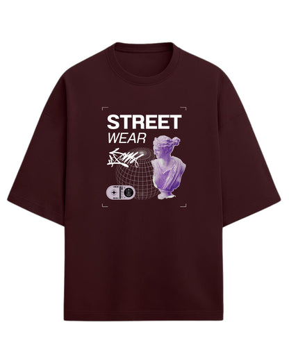 Street-Wear Oversized T-Shirt | Abstract Statue Graphic Tee | Premium 260 GSM Cotton