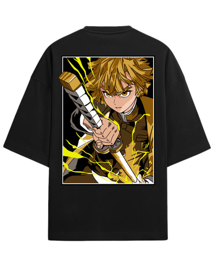 Zenitsu Agatsuma Thunder Breathing Oversized T-Shirt | Demon Slayer Anime Tee | Premium 260 GSM Cotton