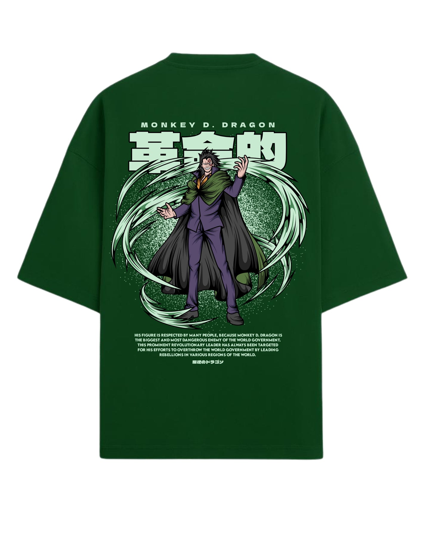 Monkey D. Dragon Oversized T-Shirt | Macro: The Phonix Graphic Tee | Premium 260 GSM Cotton