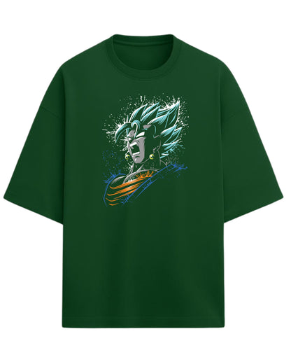 Vegito Oversized T-Shirt | Dragon Ball Z Fusion Anime Graphic Tee | Premium 260 GSM Cotton Blend