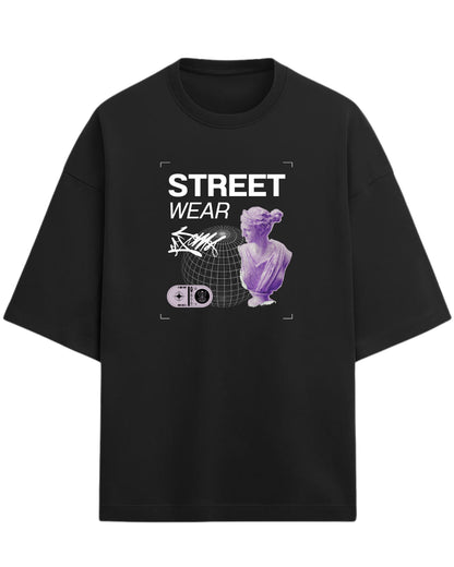 Street-Wear Oversized T-Shirt | Abstract Statue Graphic Tee | Premium 260 GSM Cotton