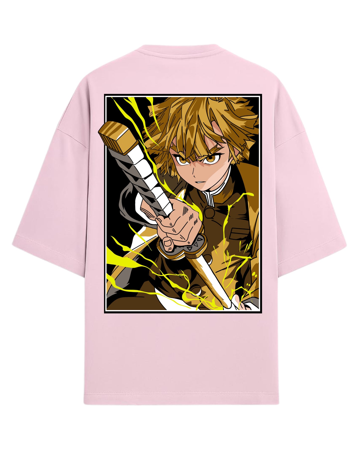 Zenitsu Agatsuma Thunder Breathing Oversized T-Shirt | Demon Slayer Anime Tee | Premium 260 GSM Cotton