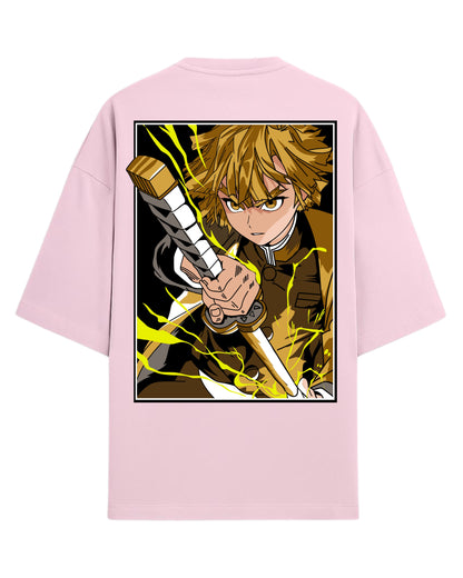 Zenitsu Agatsuma Thunder Breathing Oversized T-Shirt | Demon Slayer Anime Tee | Premium 260 GSM Cotton