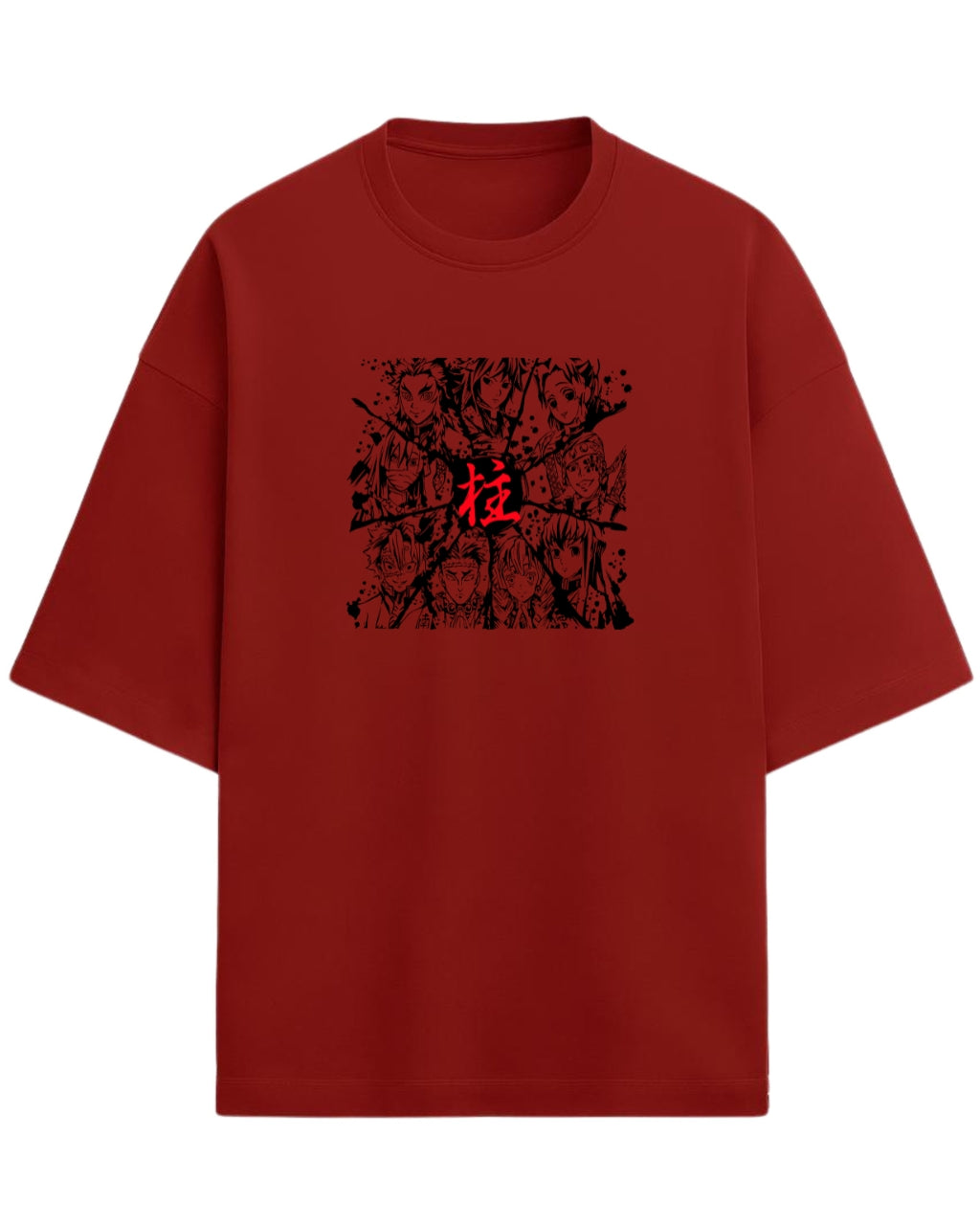 Hashira Kanji Oversized T-Shirt | Demon Slayer Minimalist Anime Tee | Premium 260 GSM Cotton