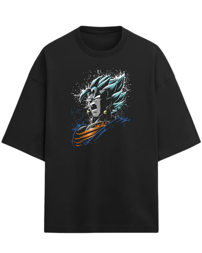 Vegito Oversized T-Shirt | Dragon Ball Z Fusion Anime Graphic Tee | Premium 260 GSM Cotton Blend
