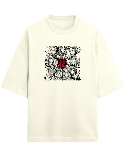 Hashira Kanji Oversized T-Shirt | Demon Slayer Minimalist Anime Tee | Premium 260 GSM Cotton