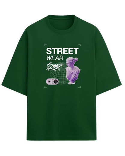 Street-Wear Oversized T-Shirt | Abstract Statue Graphic Tee | Premium 260 GSM Cotton