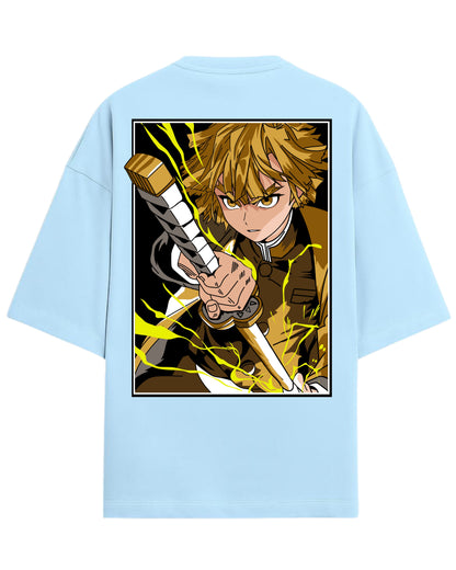Zenitsu Agatsuma Thunder Breathing Oversized T-Shirt | Demon Slayer Anime Tee | Premium 260 GSM Cotton