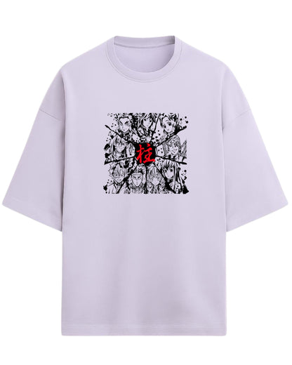 Hashira Kanji Oversized T-Shirt | Demon Slayer Minimalist Anime Tee | Premium 260 GSM Cotton