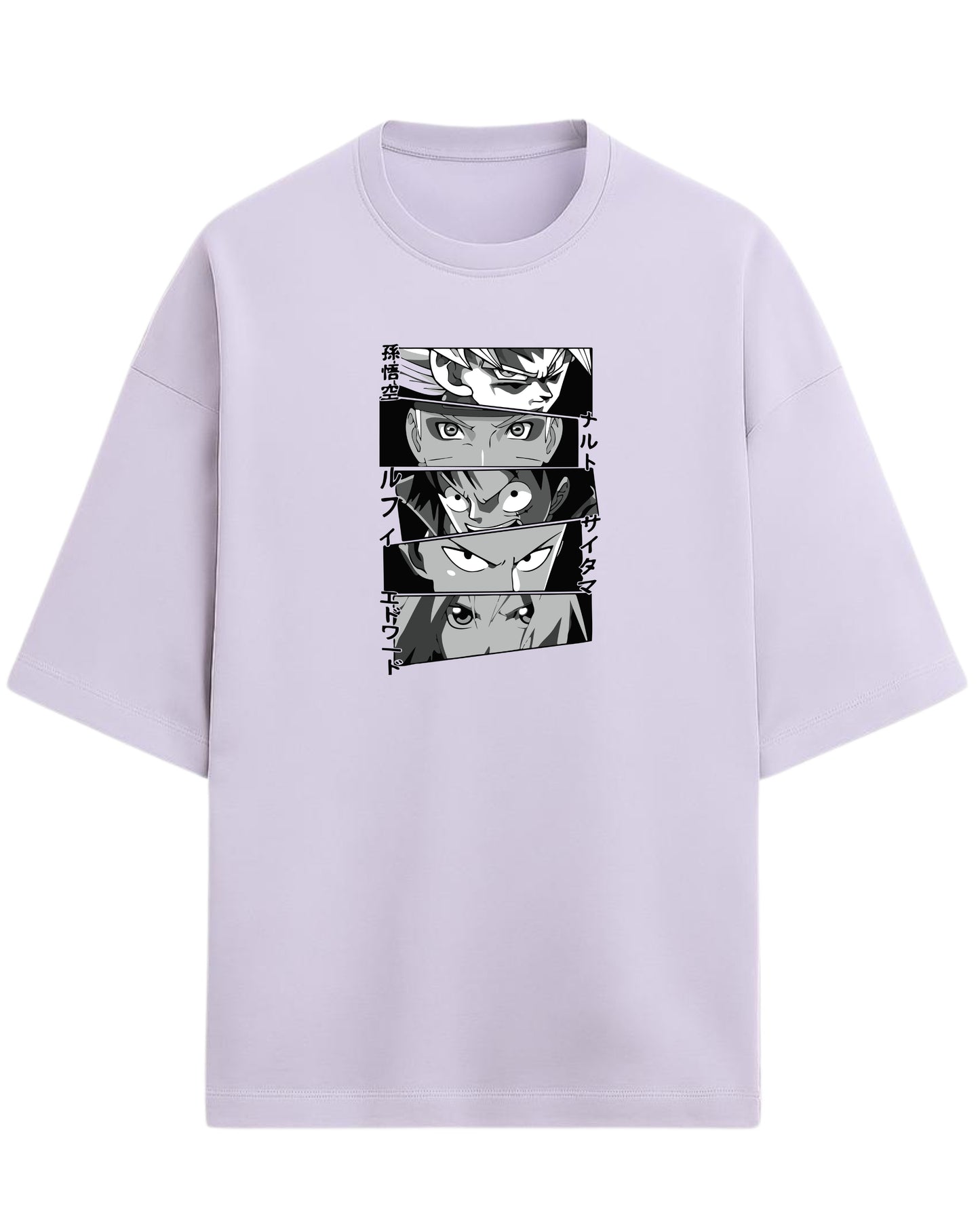 Anime Legends Eyes Collage Oversized T-Shirt | Anime Legends Graphic Tee | Premium 260 GSM Cotton