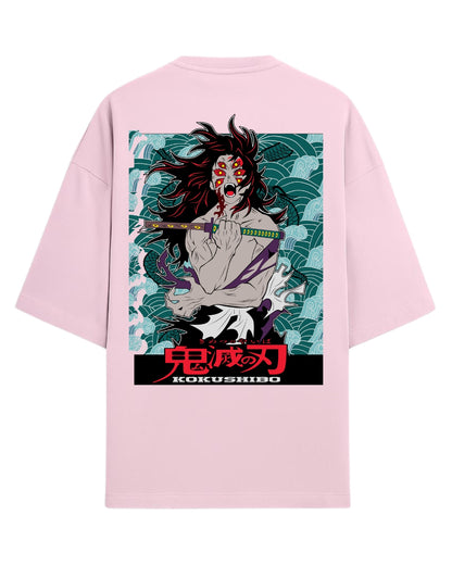Kokushibo Six-Eyed Demon Oversized T-Shirt | Upper Moon One Demon Slayer Graphic Tee | Premium 260 GSM Cotton