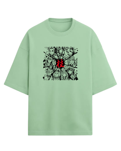 Hashira Kanji Oversized T-Shirt | Demon Slayer Minimalist Anime Tee | Premium 260 GSM Cotton