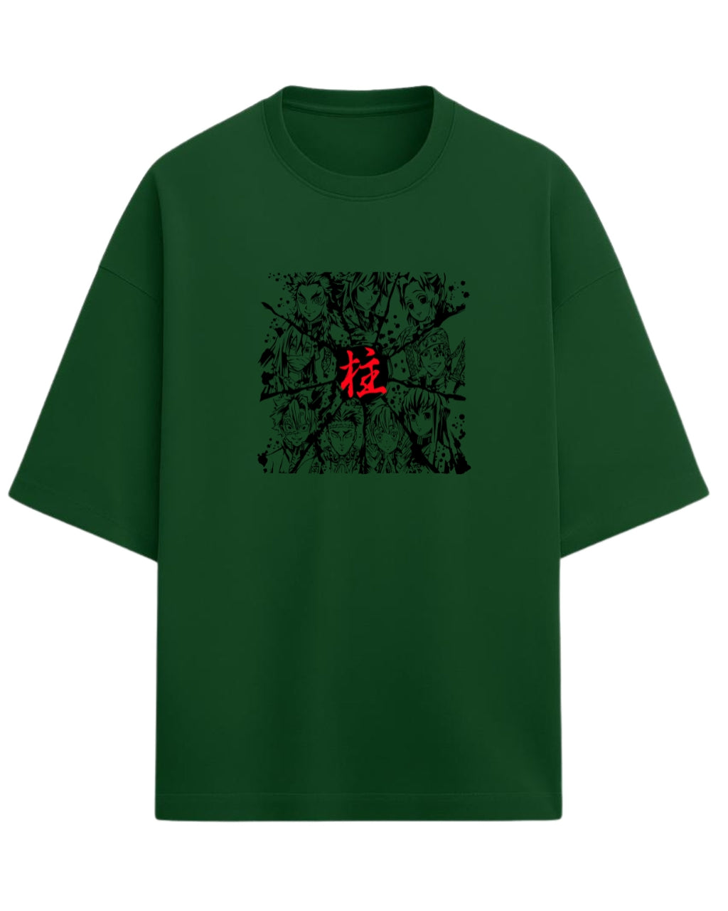 Hashira Kanji Oversized T-Shirt | Demon Slayer Minimalist Anime Tee | Premium 260 GSM Cotton