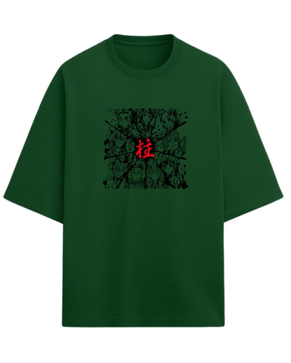 Hashira Kanji Oversized T-Shirt | Demon Slayer Minimalist Anime Tee | Premium 260 GSM Cotton