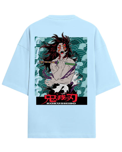 Kokushibo Six-Eyed Demon Oversized T-Shirt | Upper Moon One Demon Slayer Graphic Tee | Premium 260 GSM Cotton
