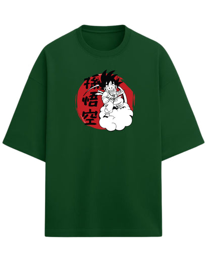 Kid Goku Oversized T-Shirt | Dragon Ball Vintage Anime Graphic Tee | Premium 260 GSM Cotton Blend
