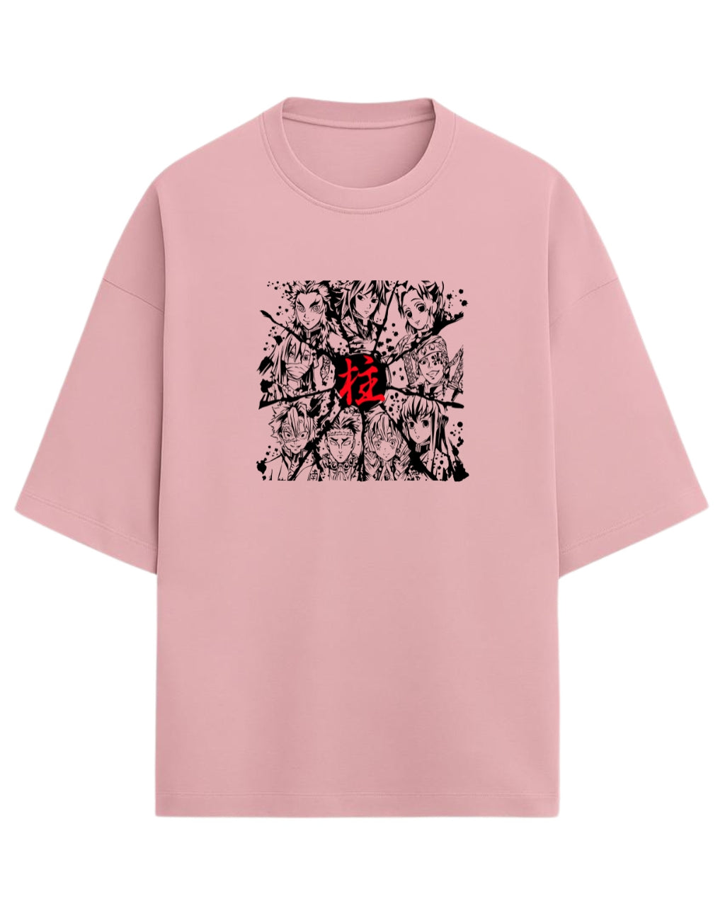 Hashira Kanji Oversized T-Shirt | Demon Slayer Minimalist Anime Tee | Premium 260 GSM Cotton