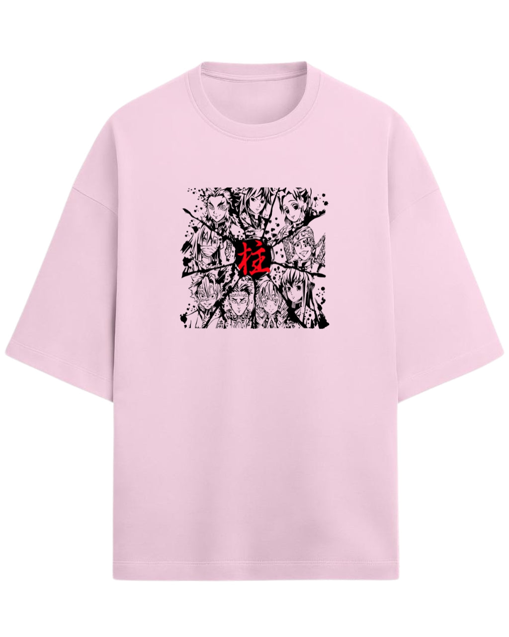 Hashira Kanji Oversized T-Shirt | Demon Slayer Minimalist Anime Tee | Premium 260 GSM Cotton