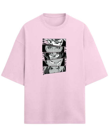 Anime Legends Eyes Collage Oversized T-Shirt | Anime Legends Graphic Tee | Premium 260 GSM Cotton