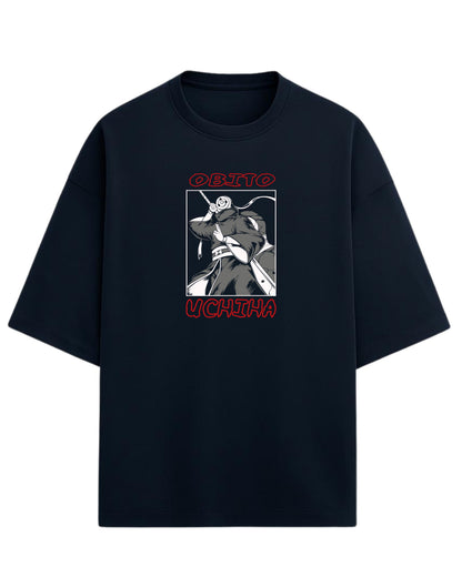 Obito Uchiha Dark Resolve Oversized T-Shirt | Naruto Shippuden Graphic Tee | Premium 260 GSM Cotton