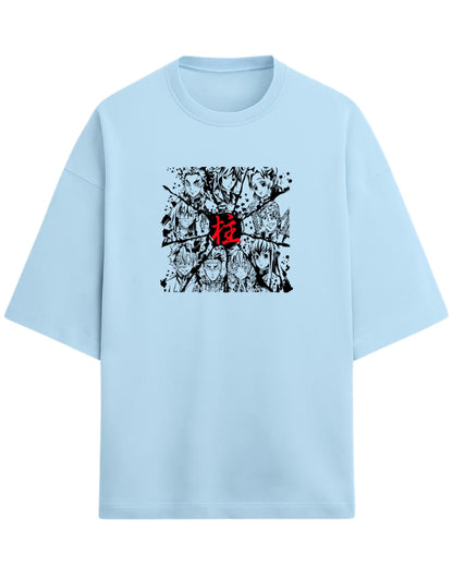 Hashira Kanji Oversized T-Shirt | Demon Slayer Minimalist Anime Tee | Premium 260 GSM Cotton