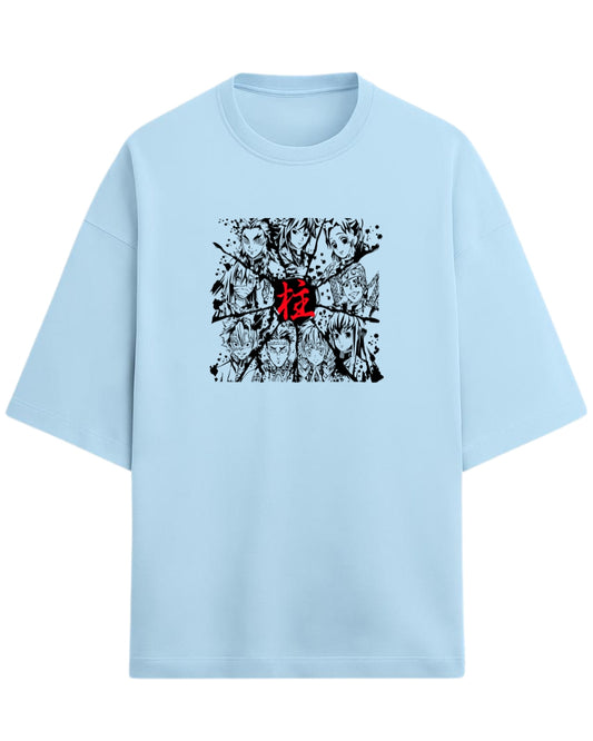 Hashira Kanji Oversized T-Shirt | Demon Slayer Minimalist Anime Tee | Premium 260 GSM Cotton