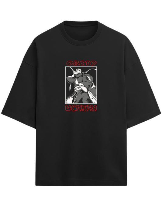 Obito Uchiha Dark Resolve Oversized T-Shirt | Naruto Shippuden Graphic Tee | Premium 260 GSM Cotton