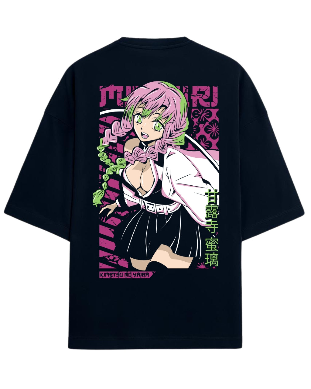 Mitsuri Kanroji Oversized T-Shirt | Demon Slayer Love Hashira Anime Tee | Premium 260 GSM Cotton Blend
