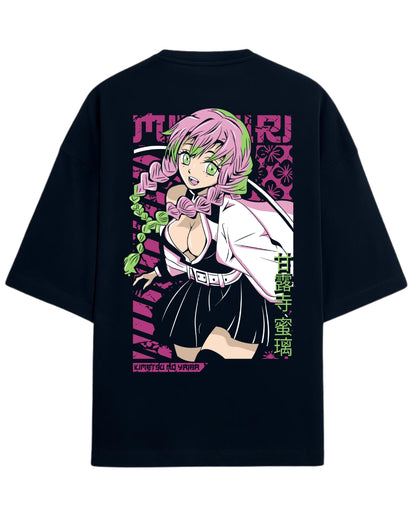 Mitsuri Kanroji Oversized T-Shirt | Demon Slayer Love Hashira Anime Tee | Premium 260 GSM Cotton Blend