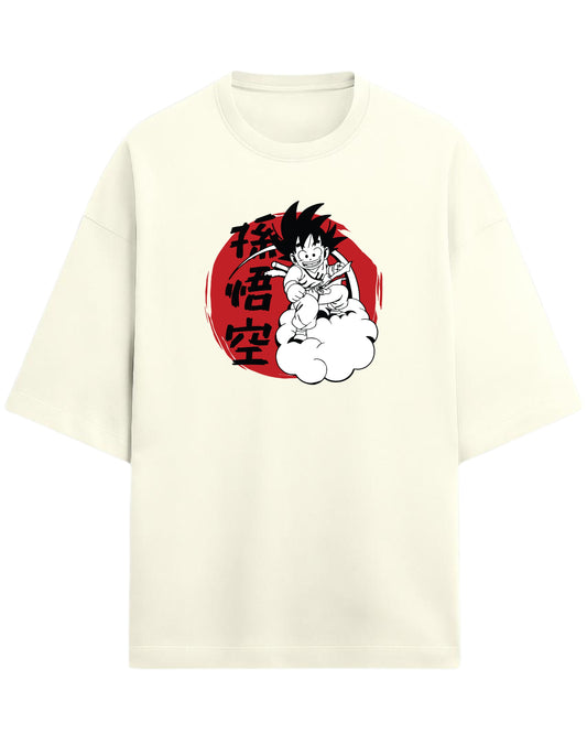 Kid Goku Oversized T-Shirt | Dragon Ball Vintage Anime Graphic Tee | Premium 260 GSM Cotton Blend