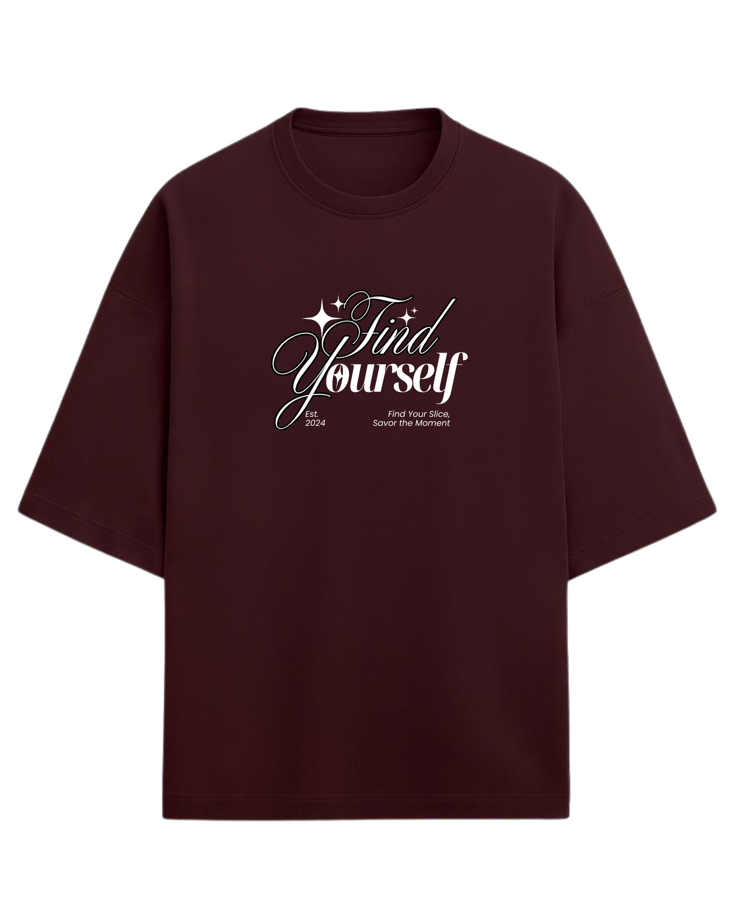 Find Yourself Oversized T-Shirt | Minimal Script Quote Graphic Tee | Premium 260 GSM Cotton