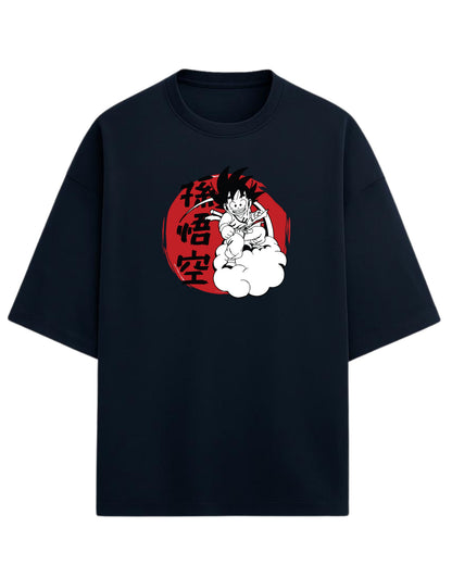 Kid Goku Oversized T-Shirt | Dragon Ball Vintage Anime Graphic Tee | Premium 260 GSM Cotton Blend