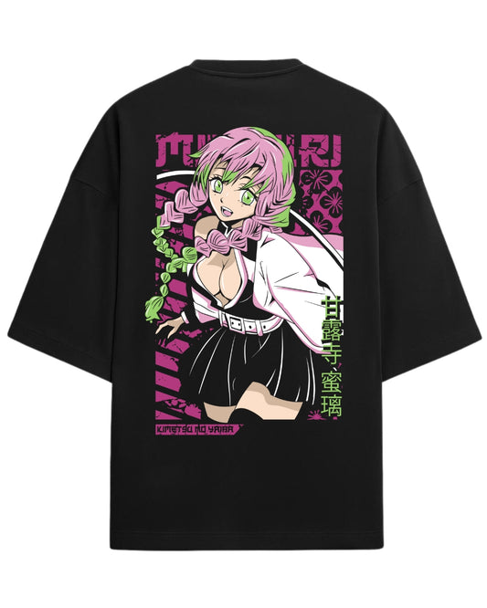 Mitsuri Kanroji Oversized T-Shirt | Demon Slayer Love Hashira Anime Tee | Premium 260 GSM Cotton Blend