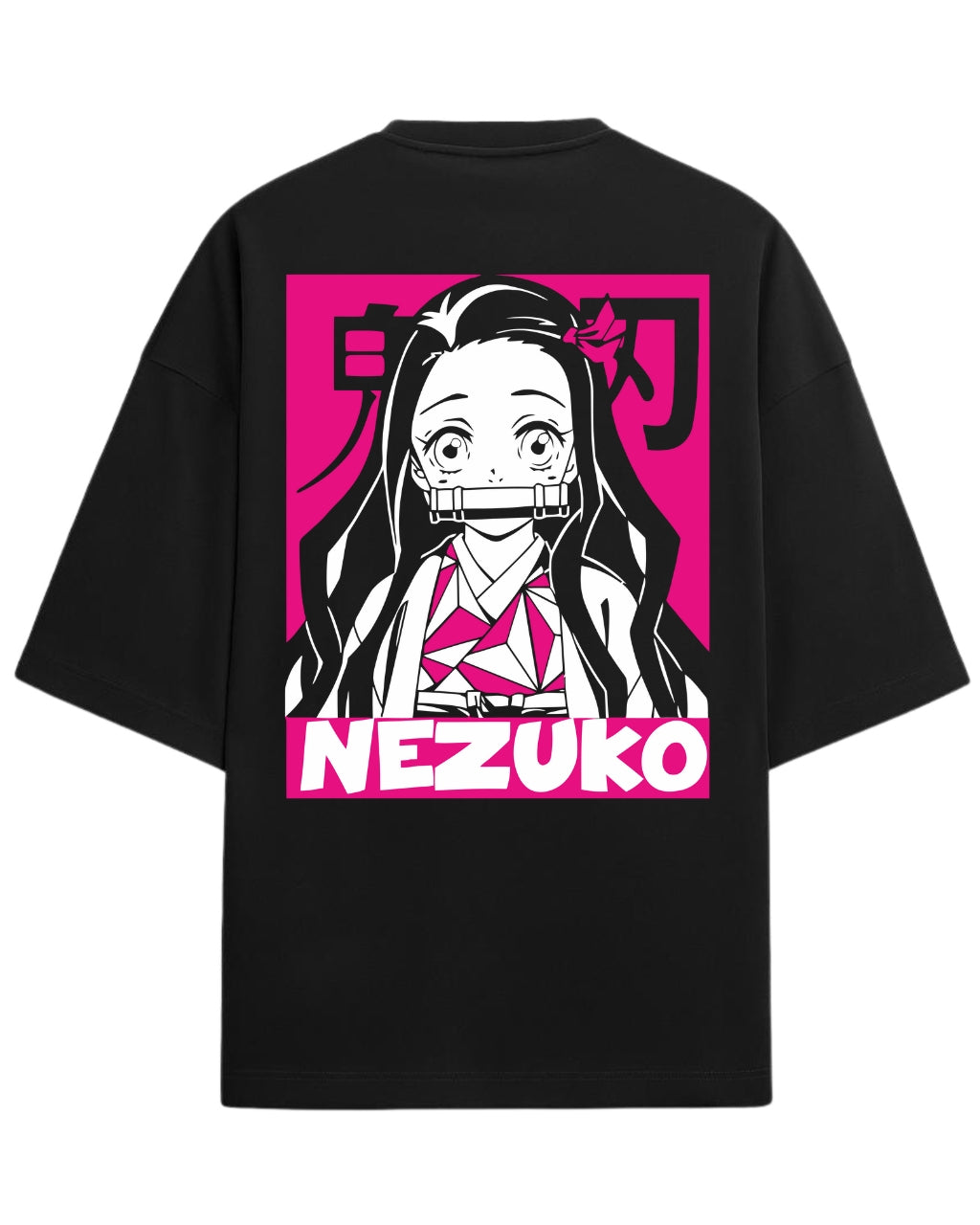 Nezuko Kamado Pink Aesthetic Oversized T-Shirt | Demon Slayer Anime Tee | Premium 260 GSM Cotton
