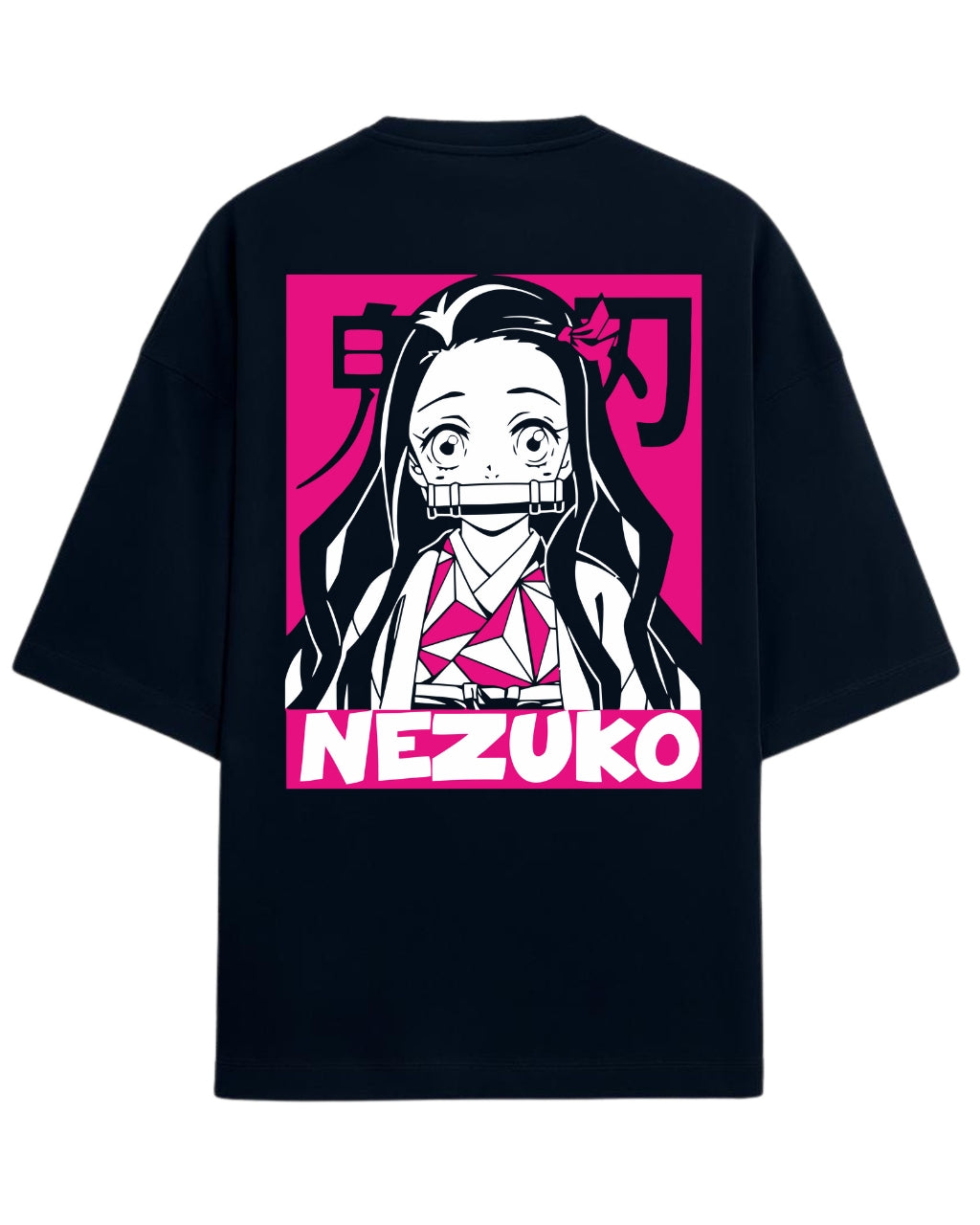 Nezuko Kamado Pink Aesthetic Oversized T-Shirt | Demon Slayer Anime Tee | Premium 260 GSM Cotton