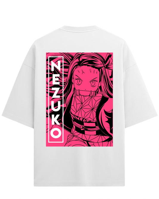 Nezuko Kamado Battle Form Oversized T-Shirt | Demon Slayer Anime Tee | Premium 260 GSM Cotton