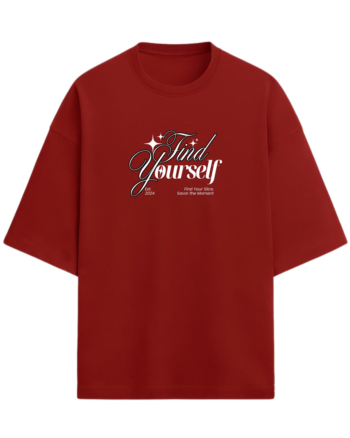 Find Yourself Oversized T-Shirt | Minimal Script Quote Graphic Tee | Premium 260 GSM Cotton