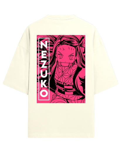 Nezuko Kamado Battle Form Oversized T-Shirt | Demon Slayer Anime Tee | Premium 260 GSM Cotton