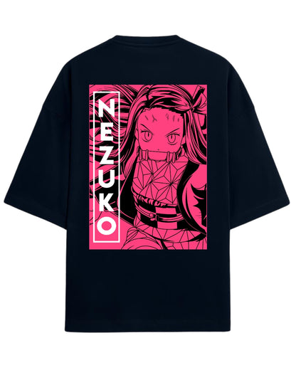 Nezuko Kamado Battle Form Oversized T-Shirt | Demon Slayer Anime Tee | Premium 260 GSM Cotton
