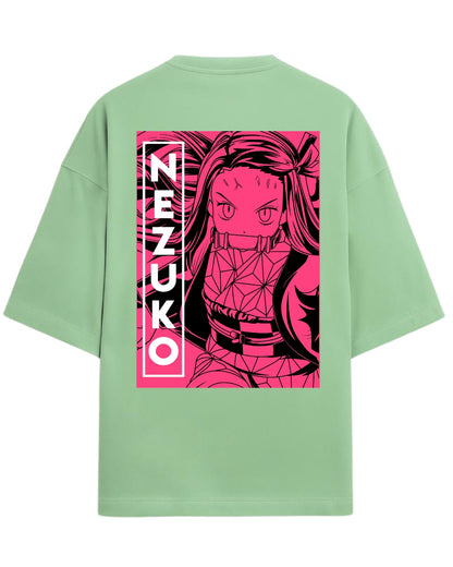 Nezuko Kamado Battle Form Oversized T-Shirt | Demon Slayer Anime Tee | Premium 260 GSM Cotton