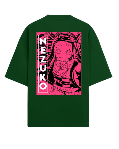 Nezuko Kamado Battle Form Oversized T-Shirt | Demon Slayer Anime Tee | Premium 260 GSM Cotton