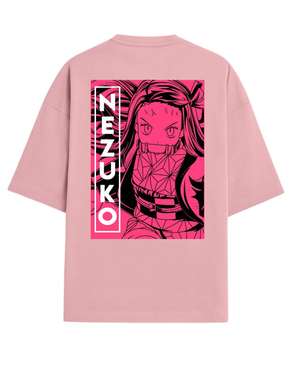 Nezuko Kamado Battle Form Oversized T-Shirt | Demon Slayer Anime Tee | Premium 260 GSM Cotton